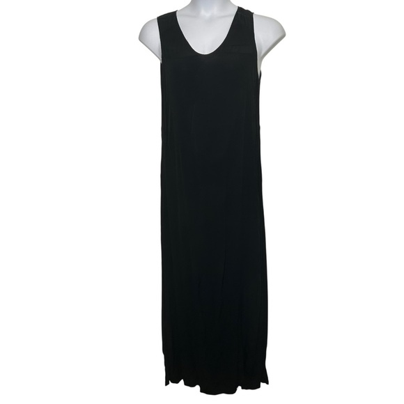 XCVI black rayon Maxi sleeveless dress size large lagenlook grunge bohemian art - Picture 5 of 11